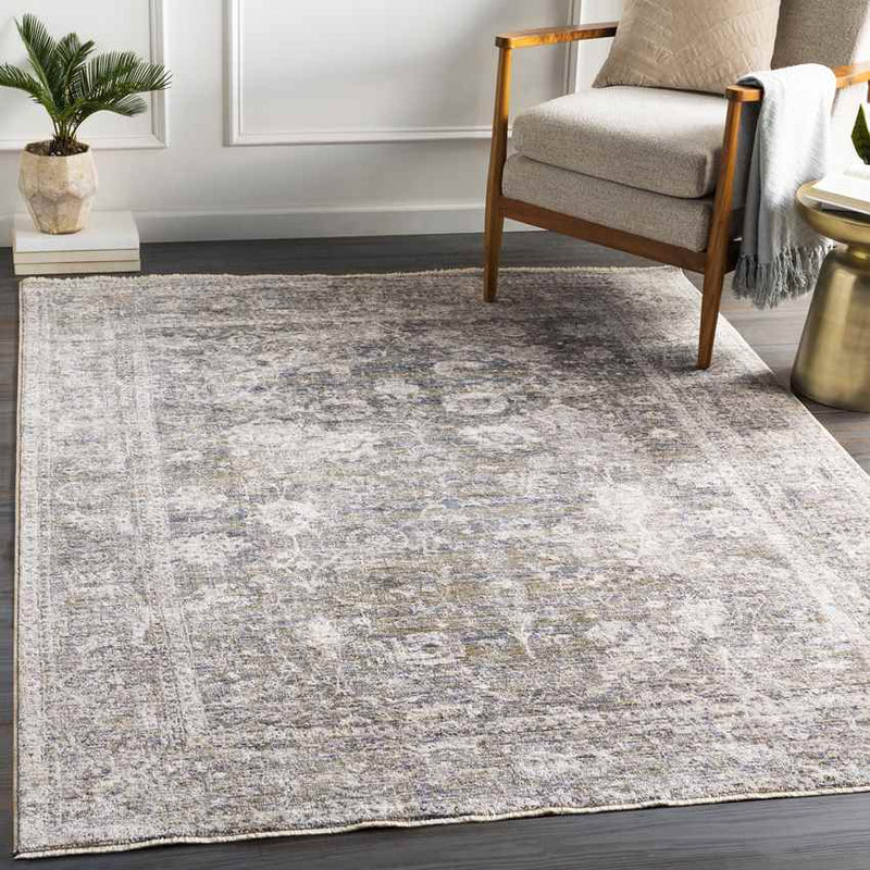 Lucca Traditional Dark Green Area Rug