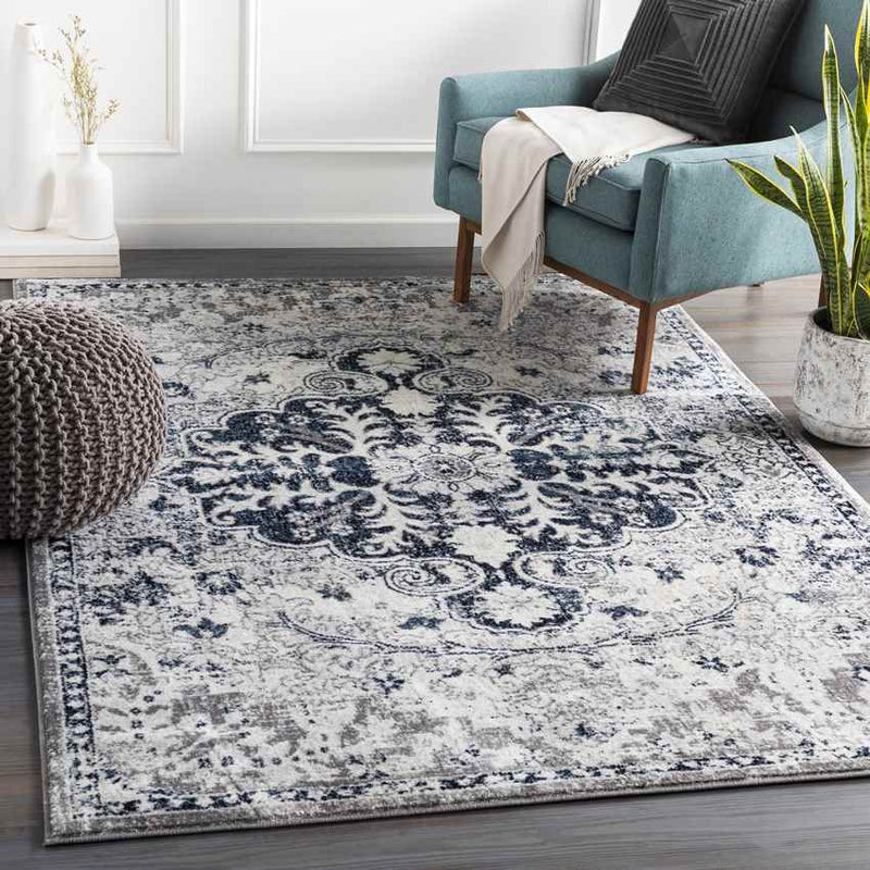 Cenon Traditional Aqua Area Rug