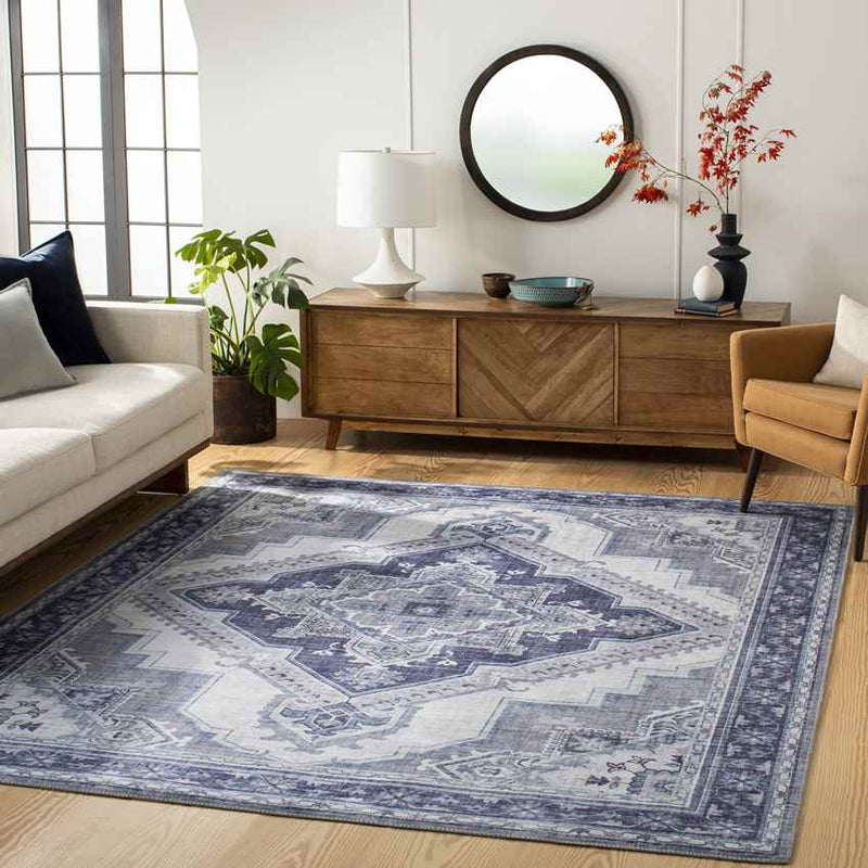 Eemten Traditional Navy Area Rug