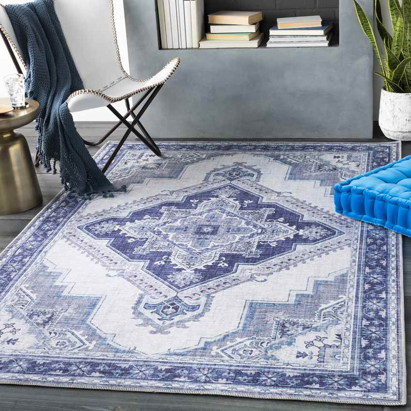 Eemten Traditional Navy Area Rug