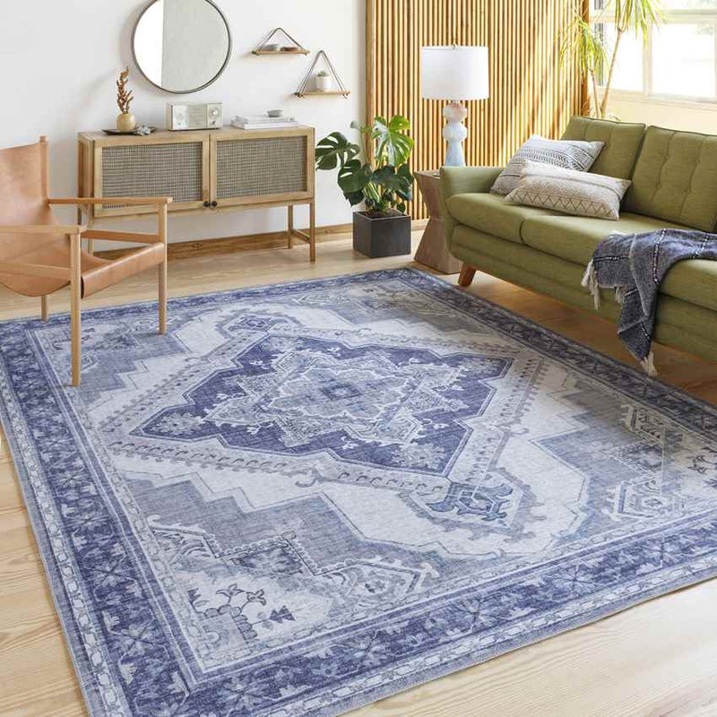 Eemten Traditional Navy Area Rug