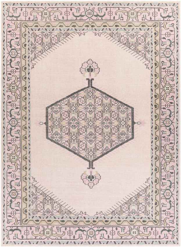 Lieving Traditional Pale Pink Area Rug