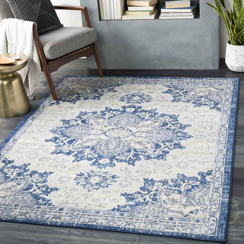 Clichy Traditional Navy Area Rug