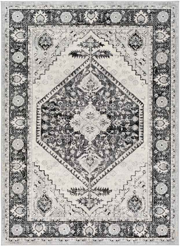 Lubbinge Traditional Black Area Rug