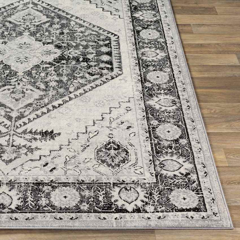 Lubbinge Traditional Black Area Rug