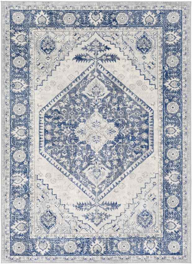 Lubbinge Traditional Navy Area Rug