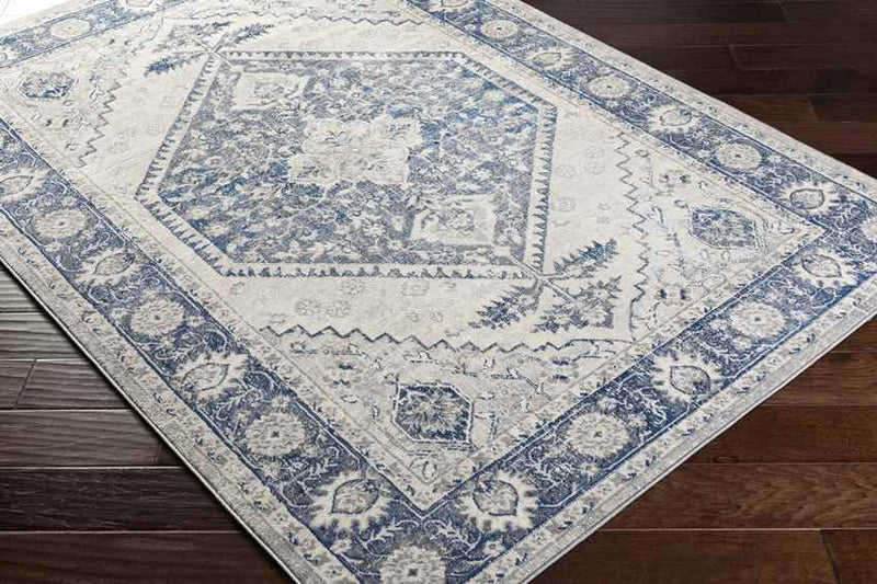 Lubbinge Traditional Navy Area Rug