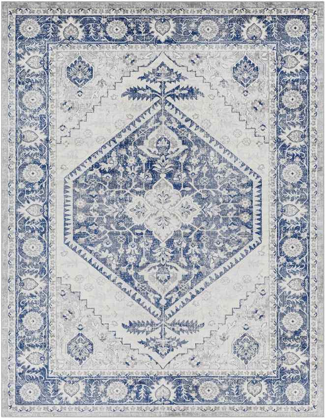 Lubbinge Traditional Navy Area Rug