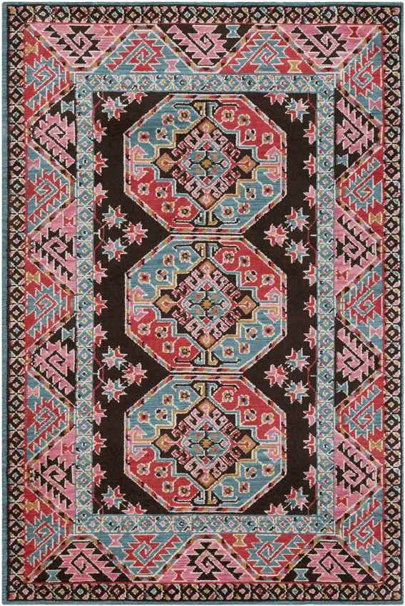 Fifine Traditional Bright Pink Area Rug