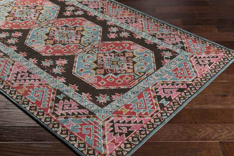 Fifine Traditional Bright Pink Area Rug