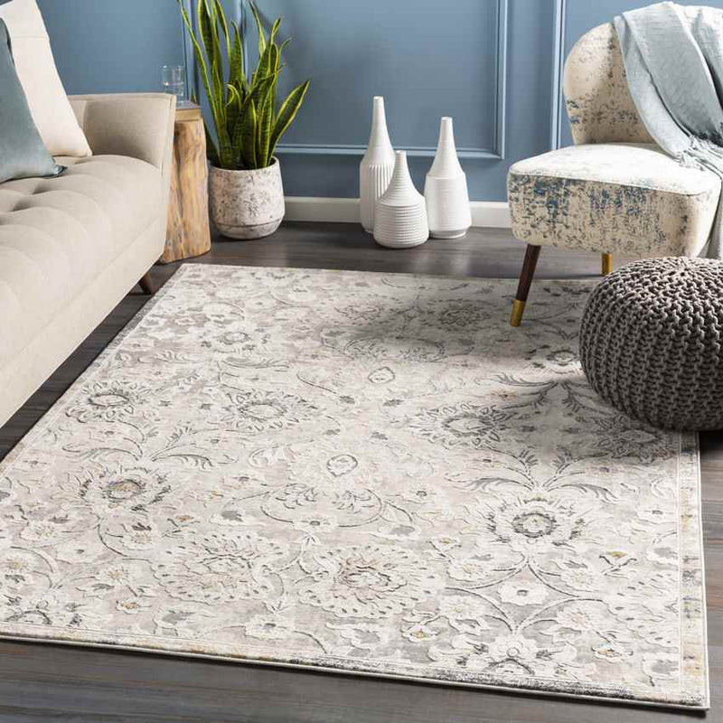 Schipborg Traditional Metallic Gold Area Rug