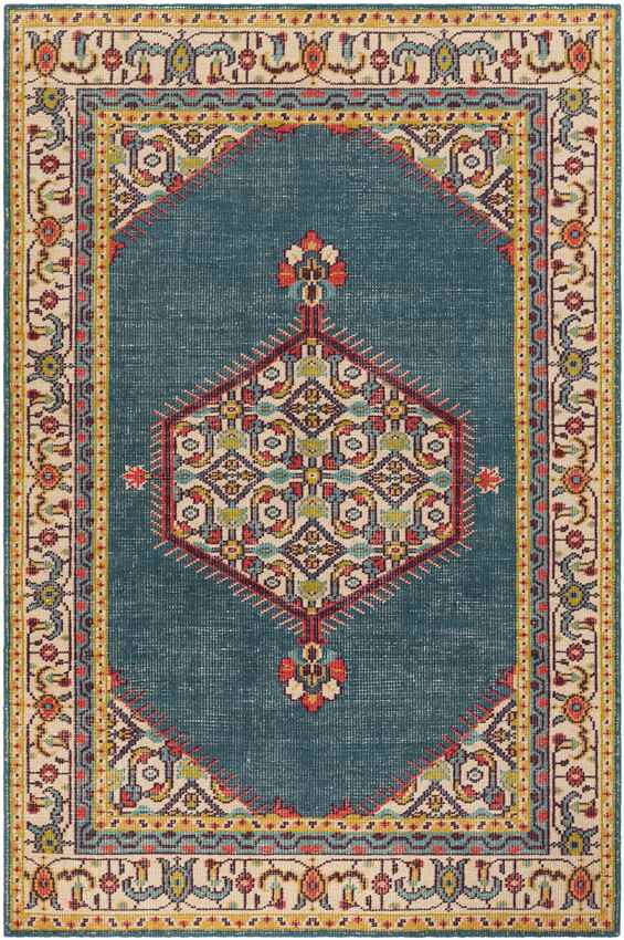 Lieving Traditional Teal Area Rug