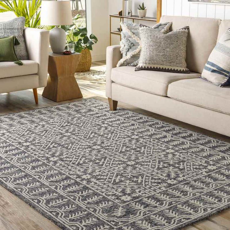 Valthe Traditional Dark Blue Area Rug