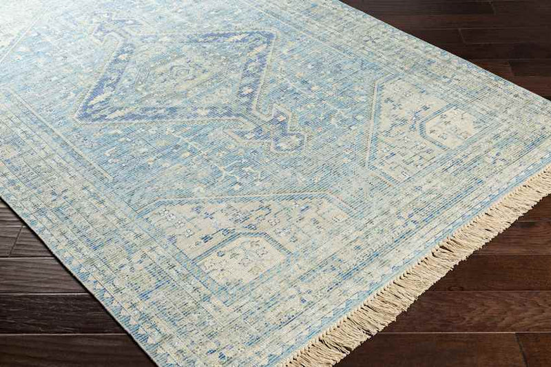 Winde Traditional Sky Blue Area Rug