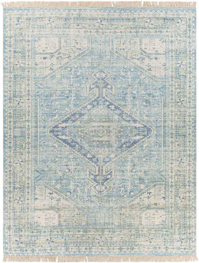 Winde Traditional Sky Blue Area Rug