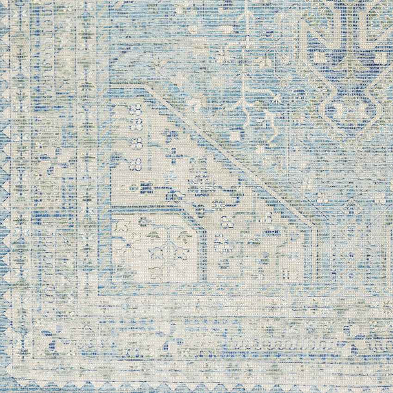 Winde Traditional Sky Blue Area Rug