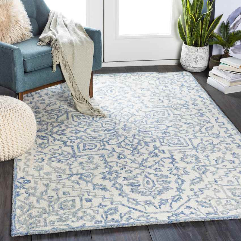 Normanton Traditional Denim Area Rug