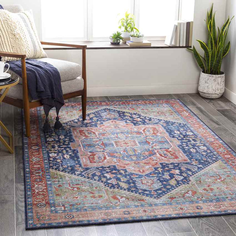 Maasdriel Traditional Navy Area Rug