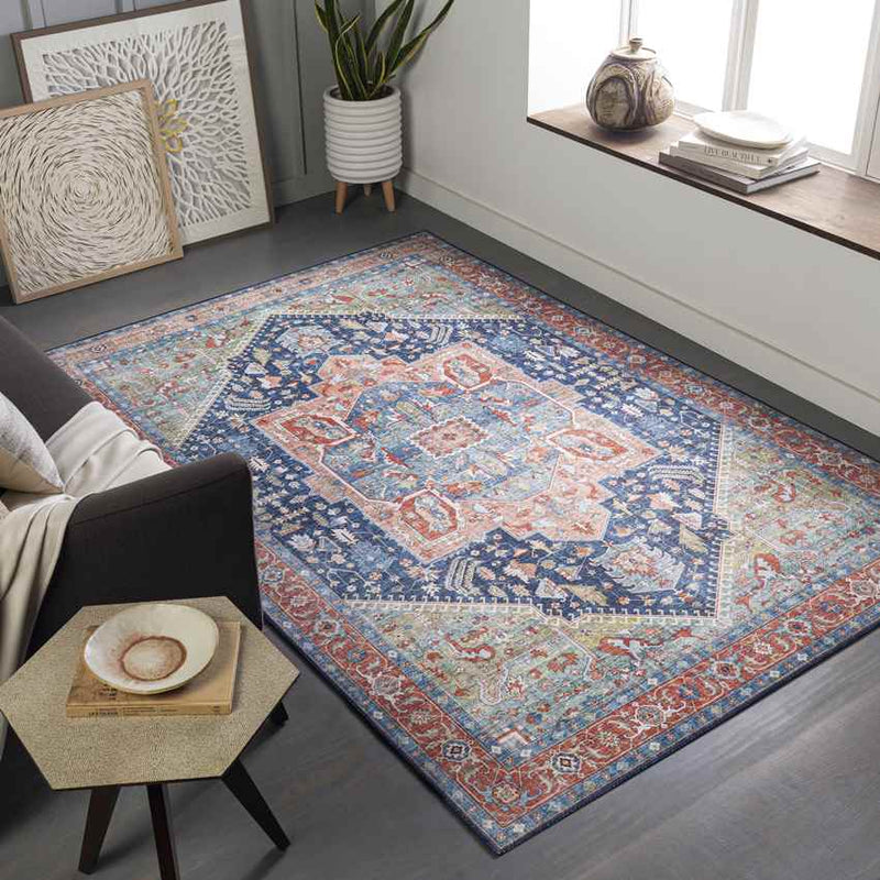 Maasdriel Traditional Navy Area Rug