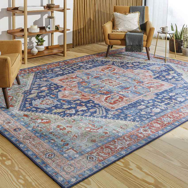 Maasdriel Traditional Navy Area Rug