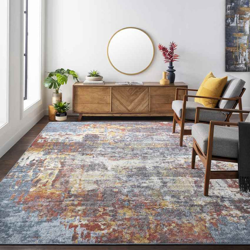 Loire Modern Burnt Orange Area Rug