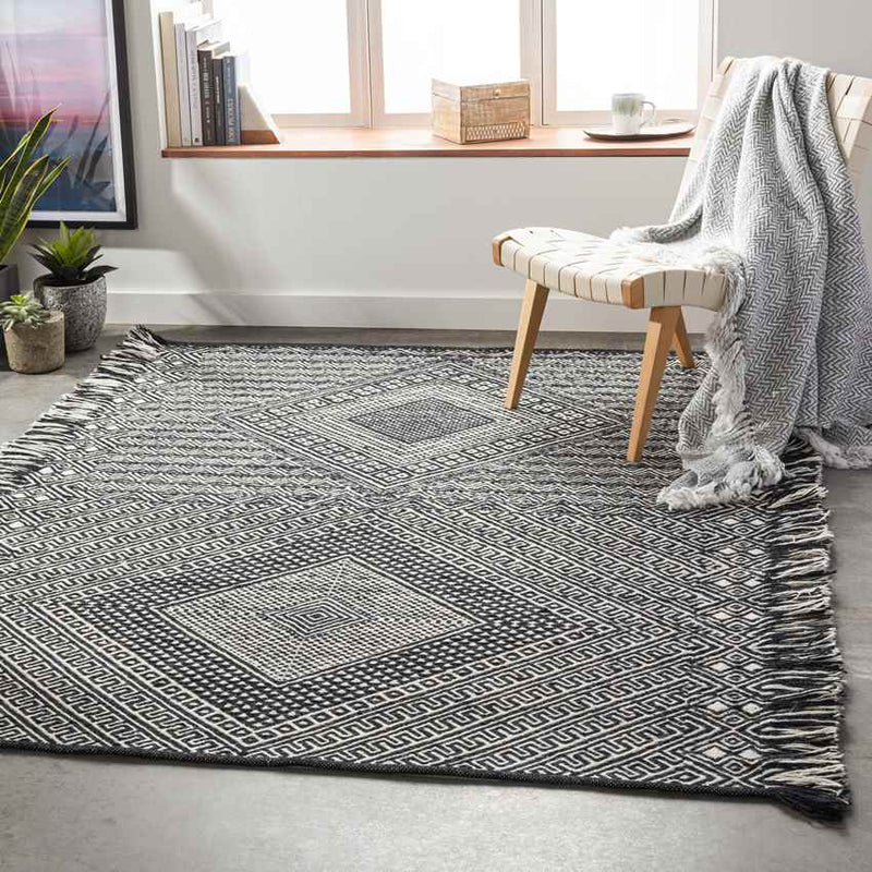 Buhler Global Black/Ivory Area Rug