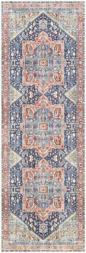 Esslingen Traditional Navy Washable Area Rug