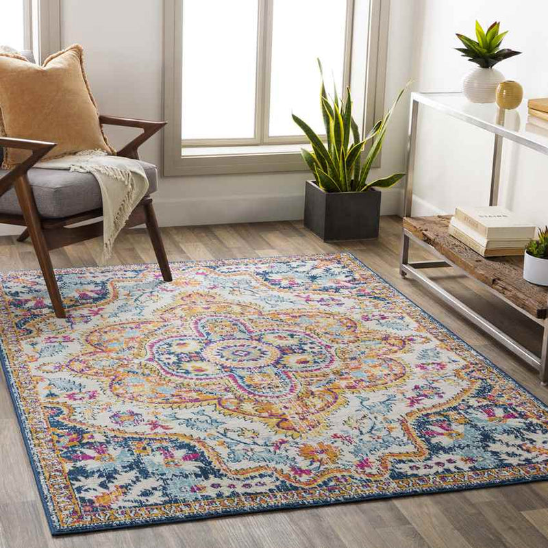 Deinum Traditional Navy Area Rug