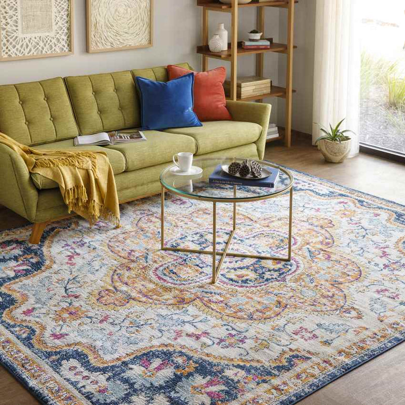 Deinum Traditional Navy Area Rug