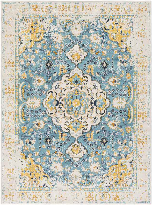 Dedgum Traditional Navy Area Rug