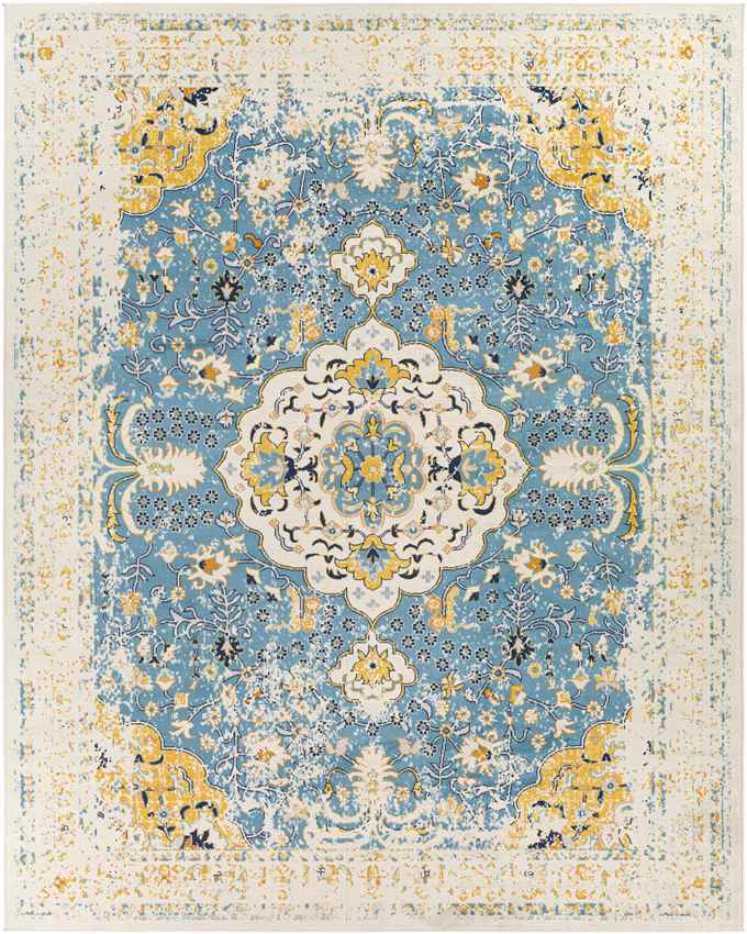 Dedgum Traditional Navy Area Rug