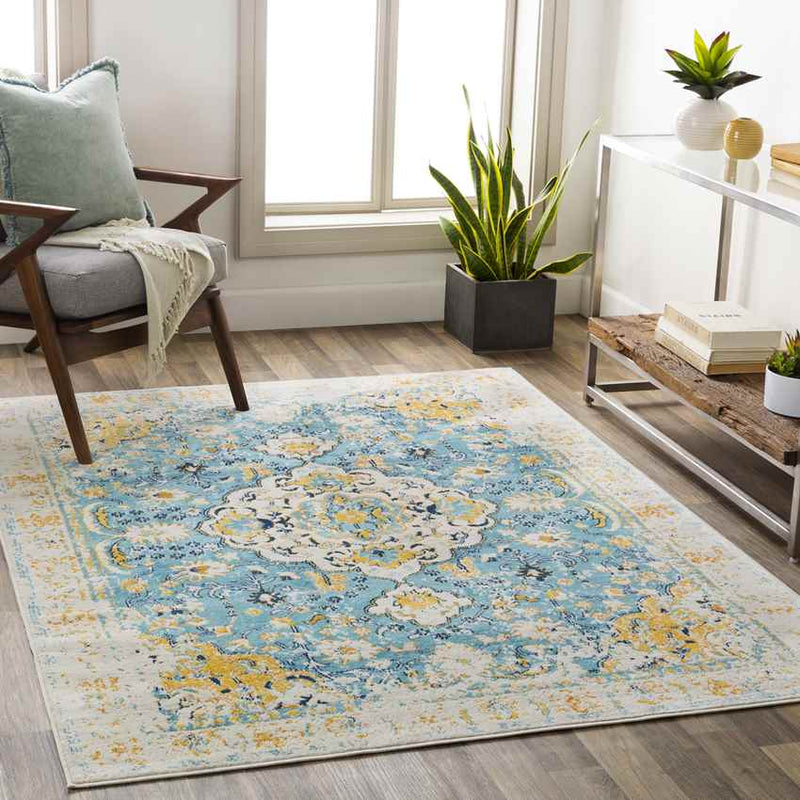 Dedgum Traditional Navy Area Rug