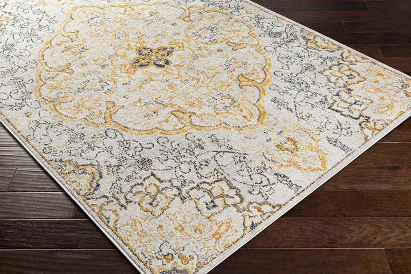 Cornjum Traditional Yellow Area Rug