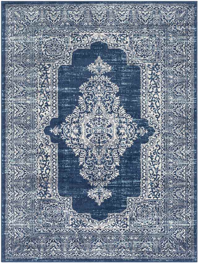 Burgwerd Traditional Navy Area Rug