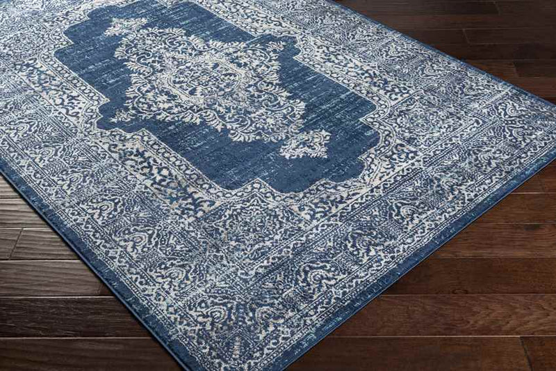 Burgwerd Traditional Navy Area Rug