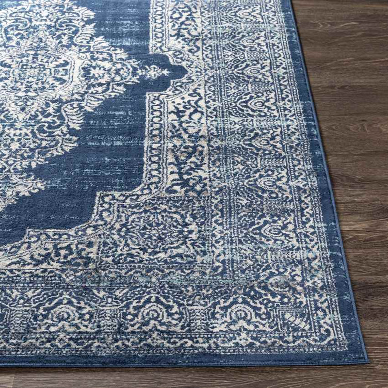 Burgwerd Traditional Navy Area Rug