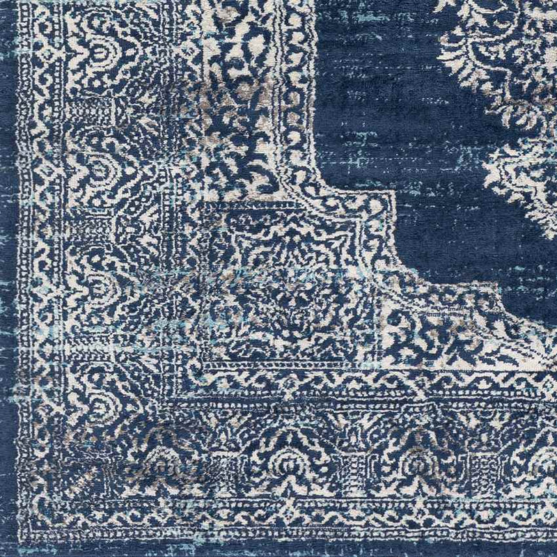 Burgwerd Traditional Navy Area Rug