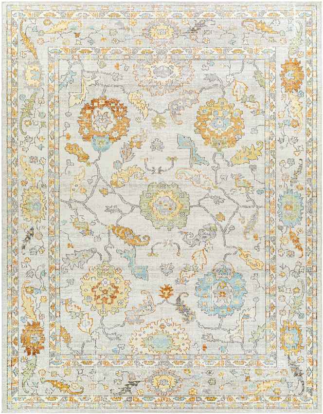 Gryon Traditional Bright Yellow Area Rug