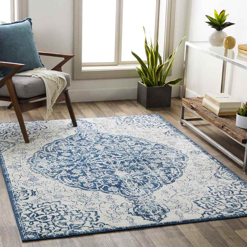 Cornjum Traditional Denim Area Rug