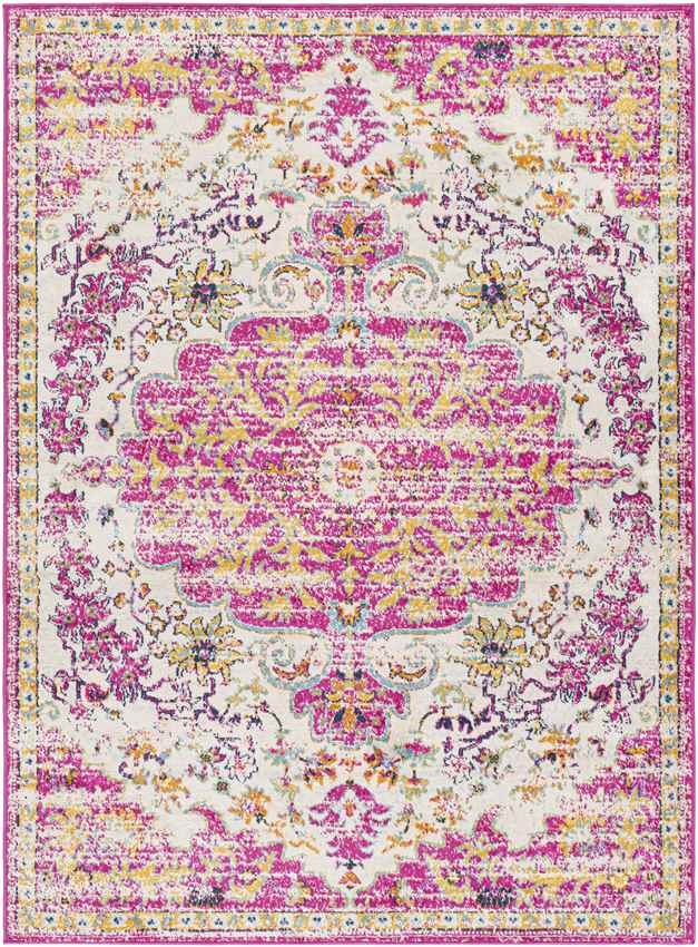 Achlum Traditional Bright Pink Area Rug