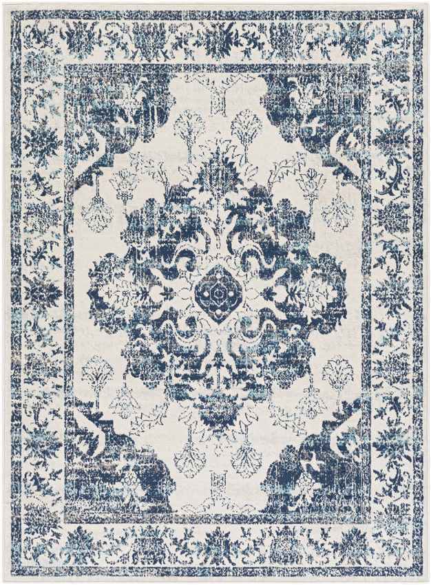 Burum Traditional Navy Area Rug