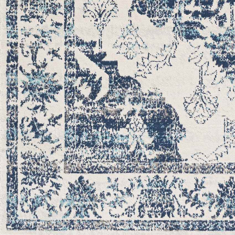 Burum Traditional Navy Area Rug