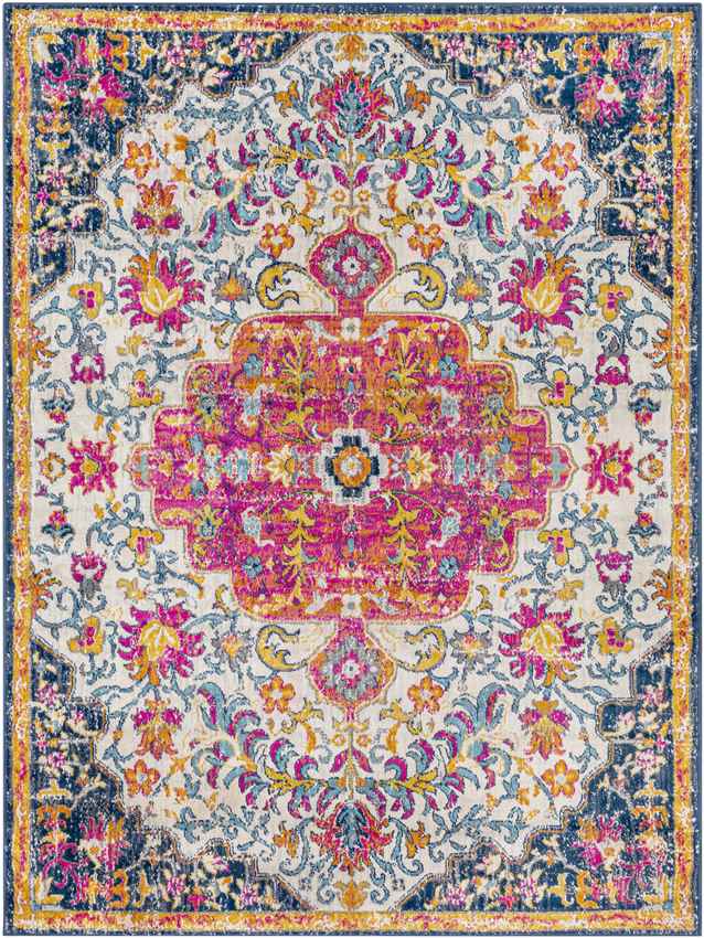 Buttinga Traditional Bright Pink Area Rug