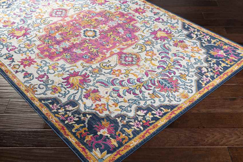 Buttinga Traditional Bright Pink Area Rug