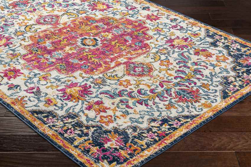 Buttinga Traditional Bright Pink Area Rug