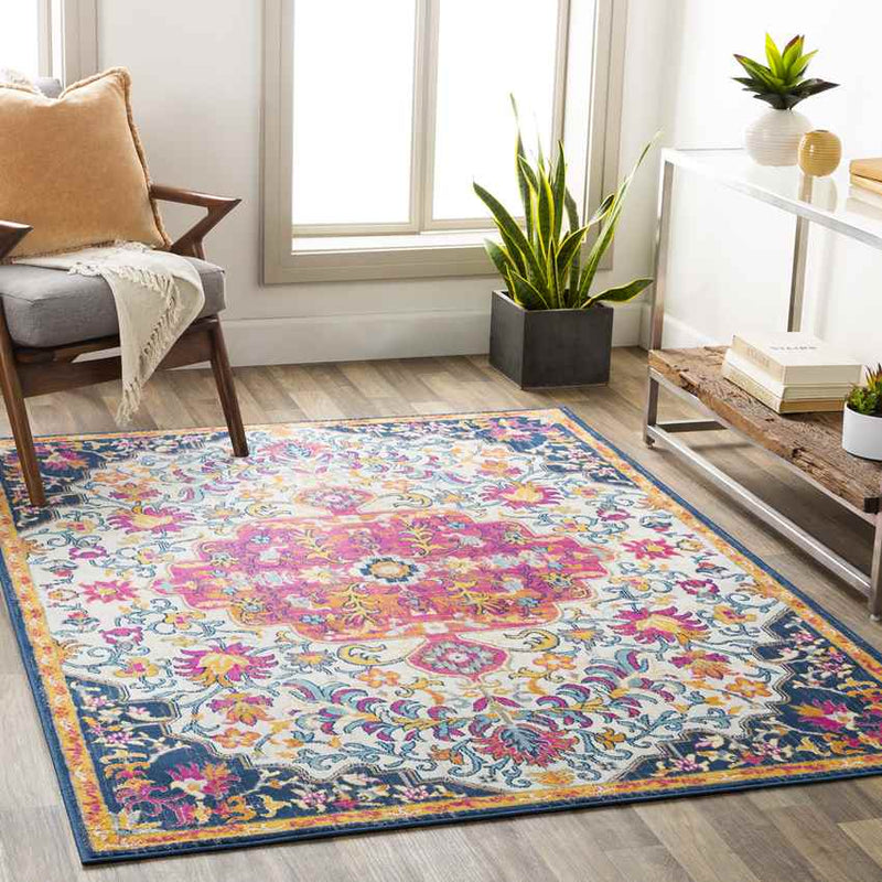 Buttinga Traditional Bright Pink Area Rug