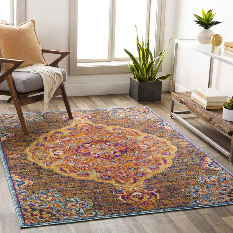 Cornjum Traditional Rust Area Rug