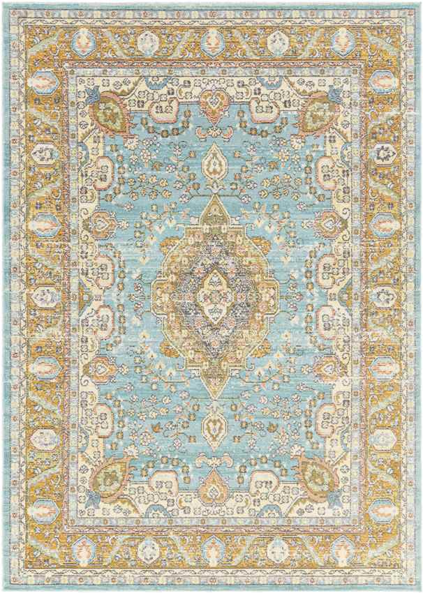 Baburen Traditional Bright Yellow Area Rug