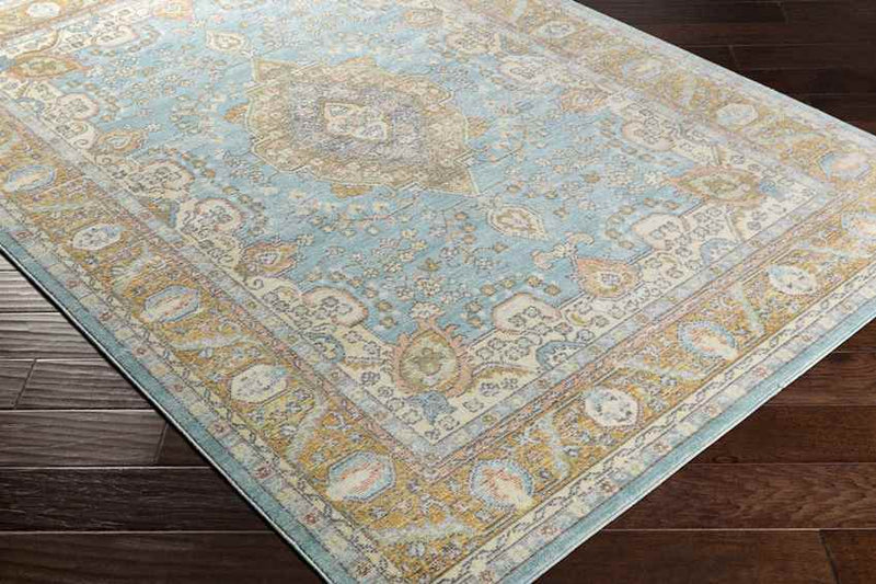 Baburen Traditional Bright Yellow Area Rug