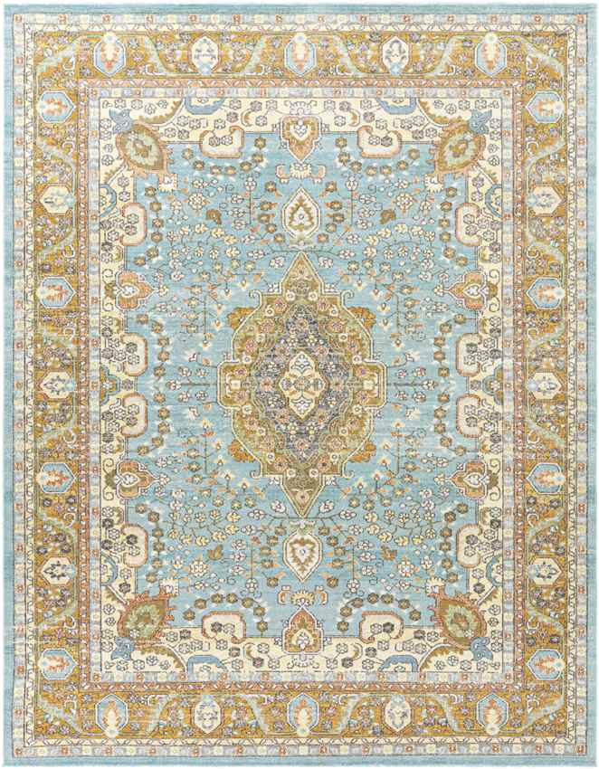 Baburen Traditional Bright Yellow Area Rug